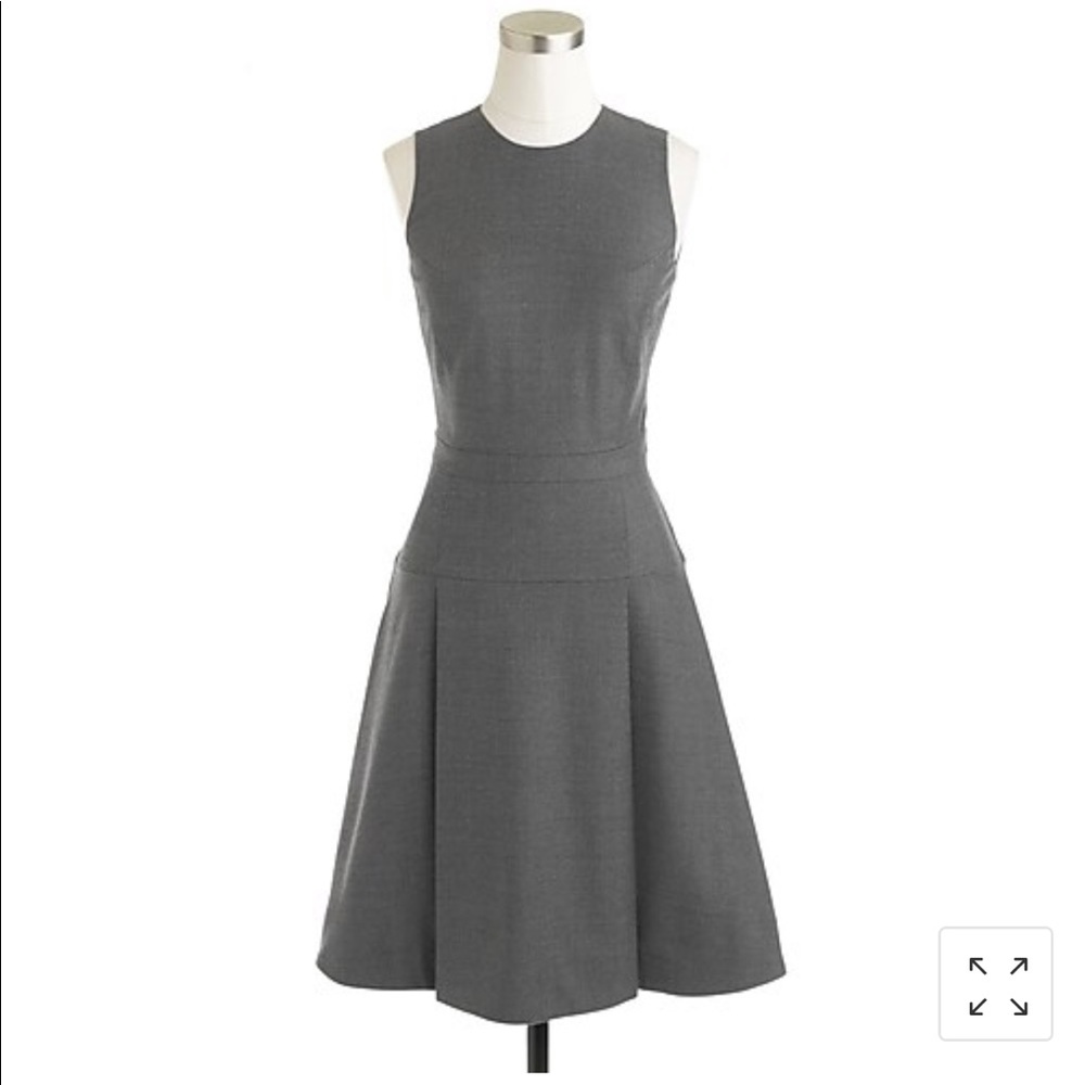 EUC J. Crew Pleated Flannel Wool Suit dress sz 8